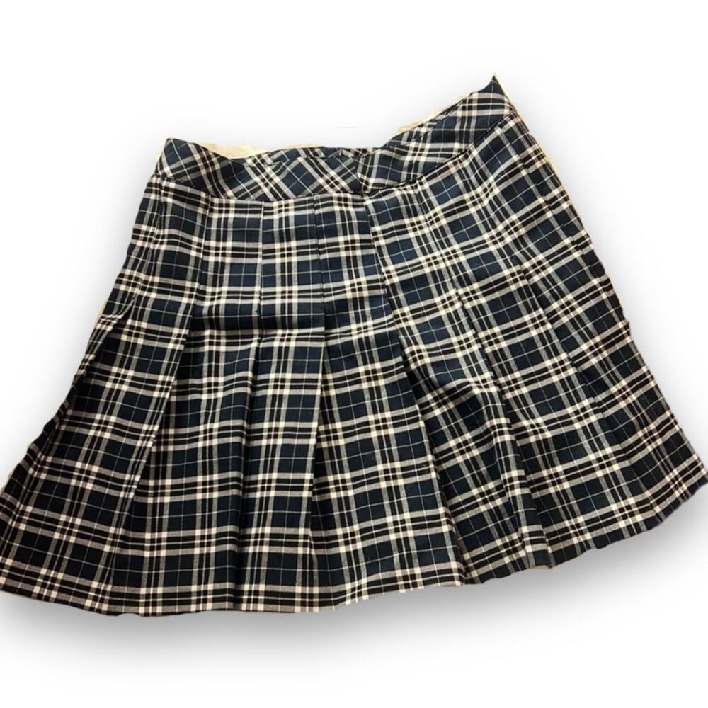 EUC H&M Plaid Miniskirt - Navy/White - Size 6